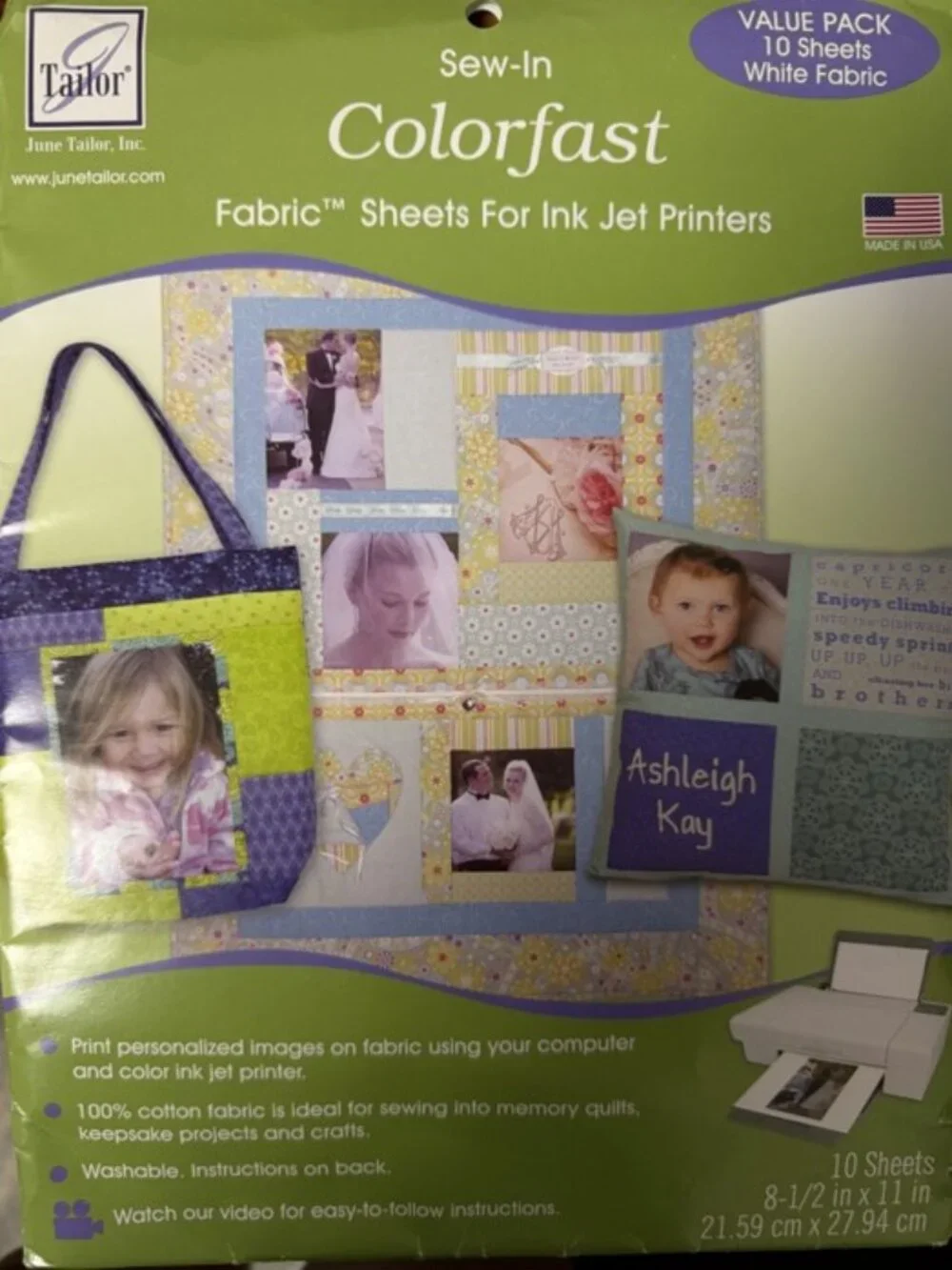 4 Brand new Sheets of June Tailor Colorfast Inkjet Printer Paper/Sewing label